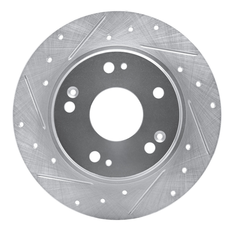 Honda CR-Z Brake Rotor (1) - Rear Left - DFC - Drilled & Slotted - Silver - `11-`15