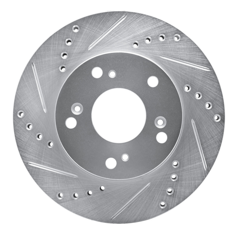 Acura ILX Brake Rotor (1) - Front Left - DFC - Drilled & Slotted - Silver - `12-`15 Acura ILX Brake Rotor (1) - Front Left - DFC - Drilled & Slotted - Silver - `12-`15