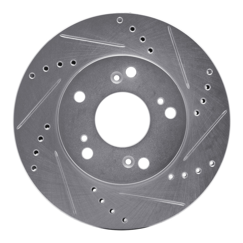 Acura ILX Brake Rotor (1) - Front Right - DFC - Drilled & Slotted - Silver - `12-`15