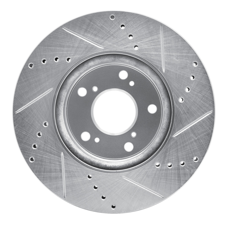 Honda HR-V Brake Rotor (1) - Front Left - DFC - Drilled & Slotted - Silver - `13-`25