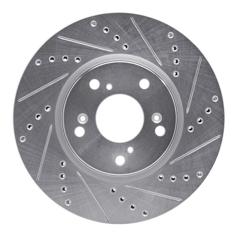 Honda Accord Brake Rotor (1) - Front Right - DFC - Drilled & Slotted - Silver - `13-`22