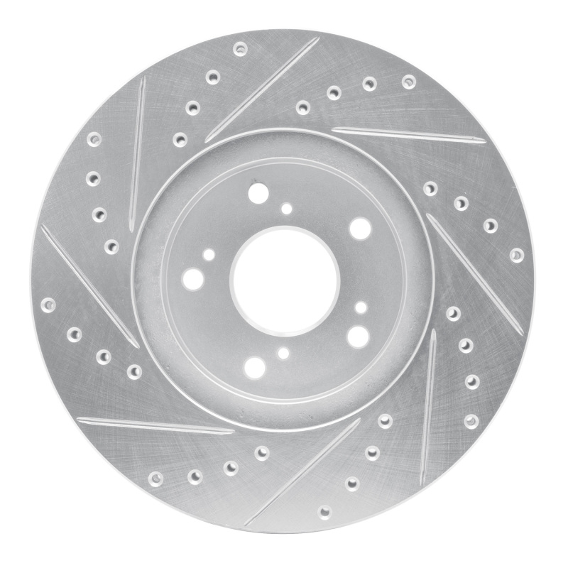 Acura TL Brake Rotor (1) - Front Right - DFC - Drilled & Slotted - Silver - `99-`14