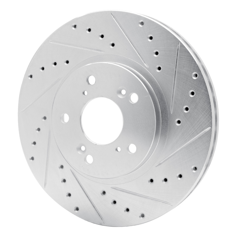 Acura TL Brake Rotor (1) - Front Right - DFC - Drilled & Slotted - Silver - `99-`14