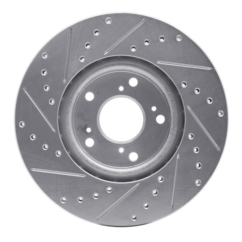 Acura CSX Brake Rotor (1) - Front Right - DFC - Drilled & Slotted - Silver - `02-`15