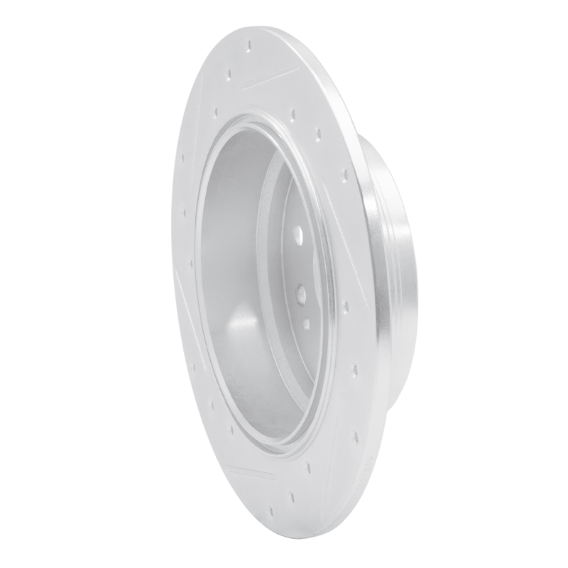 Honda CR-V Brake Rotor (1) - Rear Right - DFC - Drilled & Slotted - Silver - `02-`04