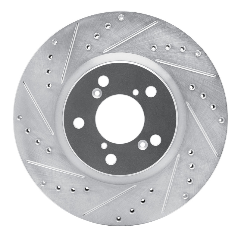 Honda Ridgeline Brake Rotor (1) - Front Left - DFC - Drilled & Slotted - Silver - `06-`14