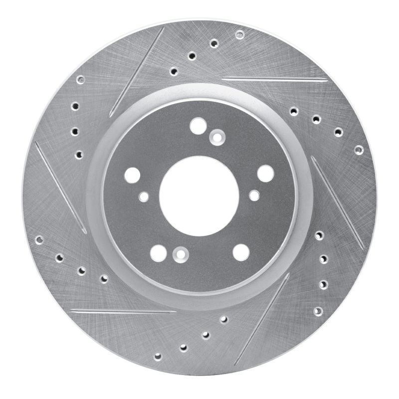 Honda CR-V Brake Rotor (1) - Front Left - DFC - Drilled & Slotted - Silver - `12-`16