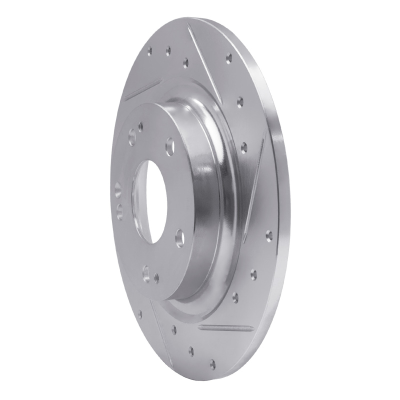 Honda Civic Coupe Brake Rotor (1) - Rear Right - DFC - Drilled & Slotted - Silver - `17-`20
