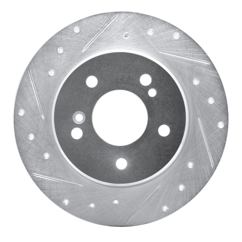 Chrysler Crossfire Brake Rotor (1) - Rear Left - DFC - Drilled & Slotted - Silver - `87-`15