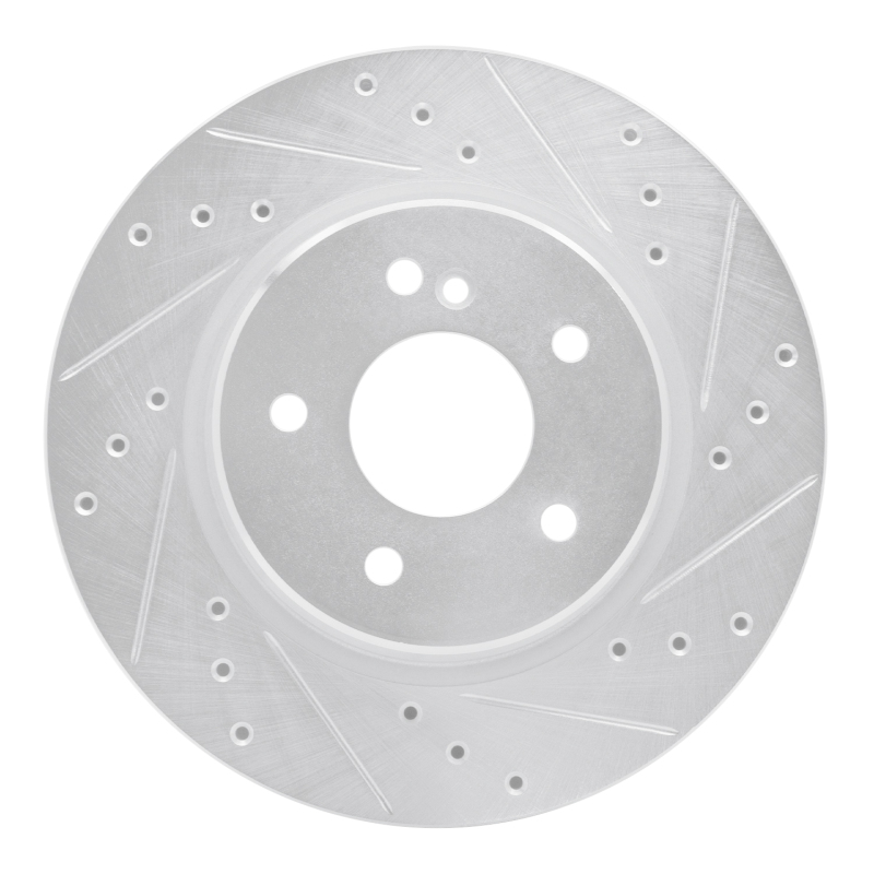 Chrysler Crossfire Brake Rotor (1) - Rear Right - DFC - Drilled & Slotted - Silver - `98-`09