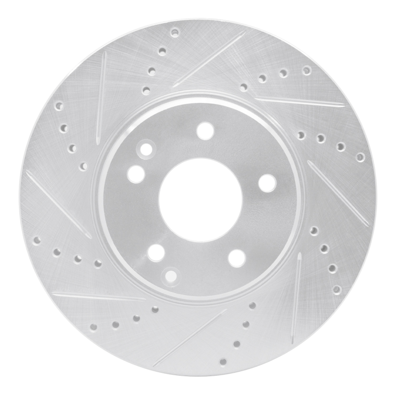 Chrysler Crossfire Brake Rotor (1) - Front Left - DFC - Drilled & Slotted - Silver - `96-`11