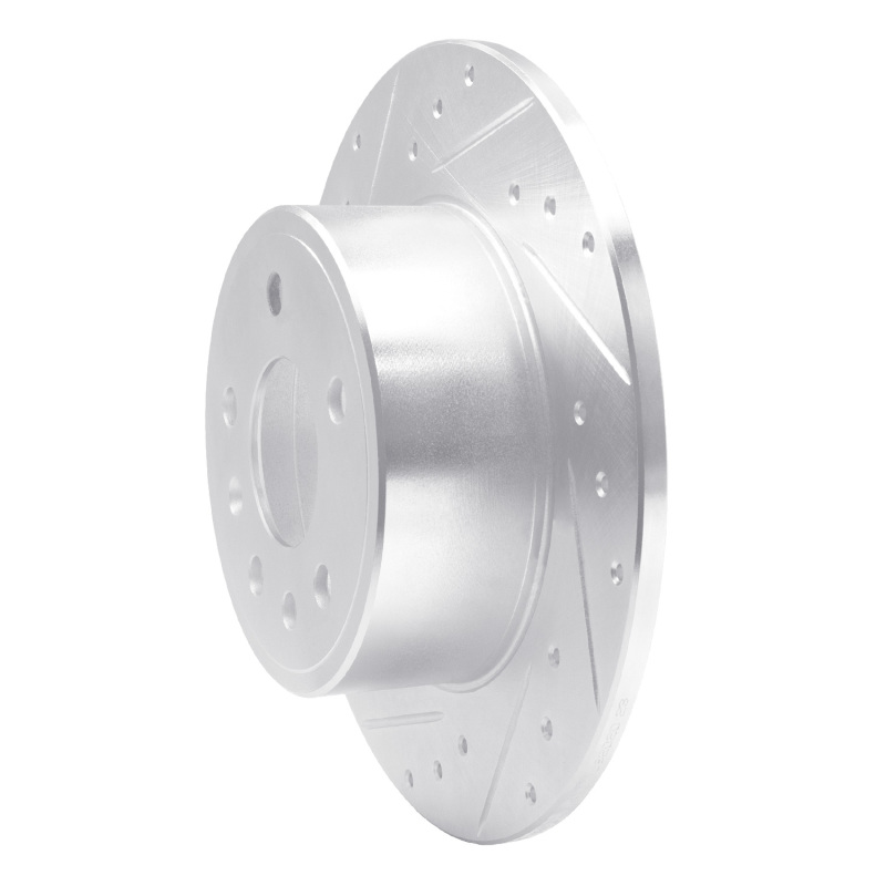 Chevrolet Astra Brake Rotor (1) - Rear Left - DFC - Drilled & Slotted - Silver - `97-`08