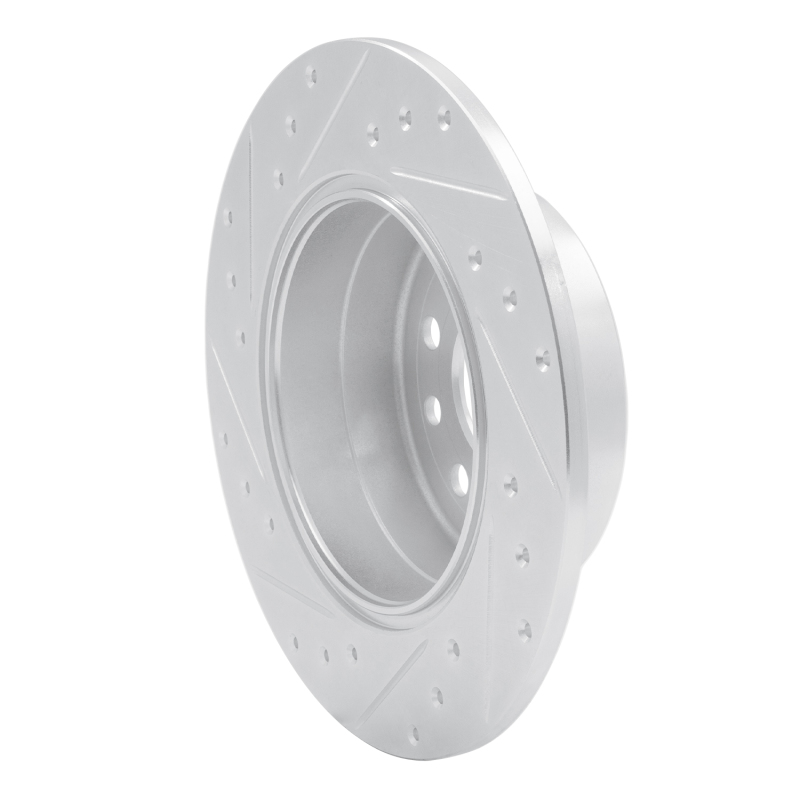 Chevrolet Astra Brake Rotor (1) - Rear Right - DFC - Drilled & Slotted - Silver - `97-`08