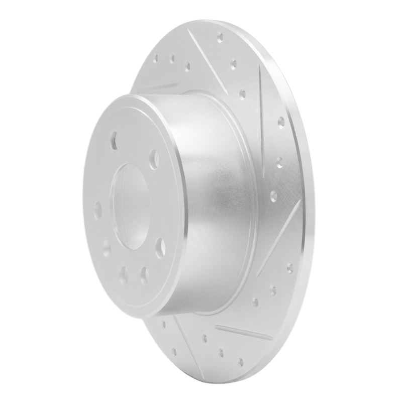 Chevrolet Astra Brake Rotor (1) - Rear Right - DFC - Drilled & Slotted - Silver - `97-`08