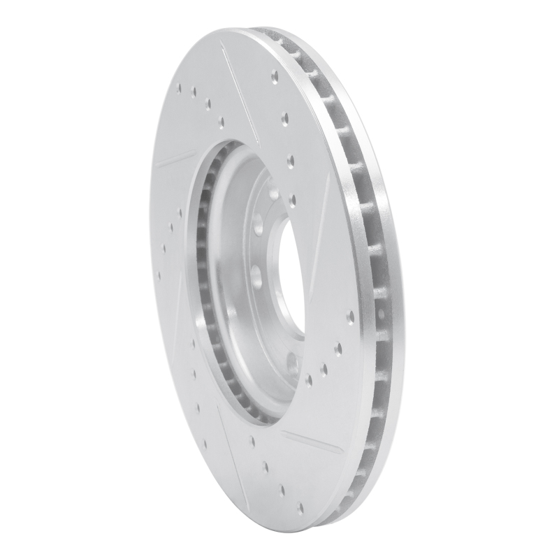 Cadillac BLS Brake Rotor (1) - Front Left - DFC - Drilled & Slotted - Silver - `03-`11