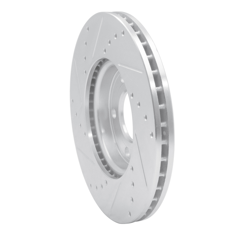 Cadillac BLS Brake Rotor (1) - Front Right - DFC - Drilled & Slotted - Silver - `03-`11