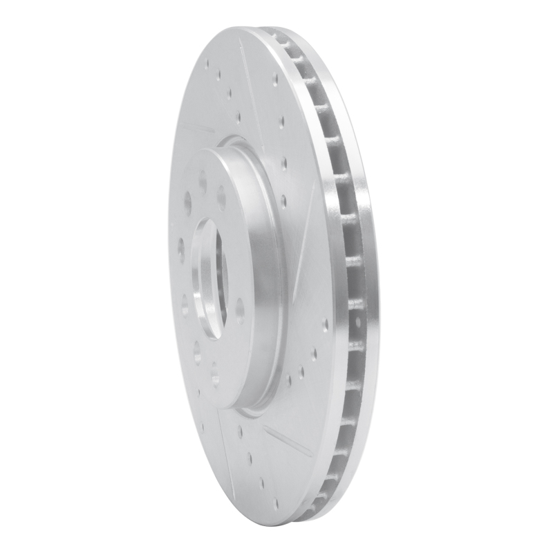 Cadillac BLS Brake Rotor (1) - Front Right - DFC - Drilled & Slotted - Silver - `03-`11