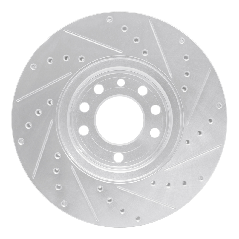 Cadillac BLS Brake Rotor (1) - Front Left - DFC - Drilled & Slotted - Silver - `03-`11