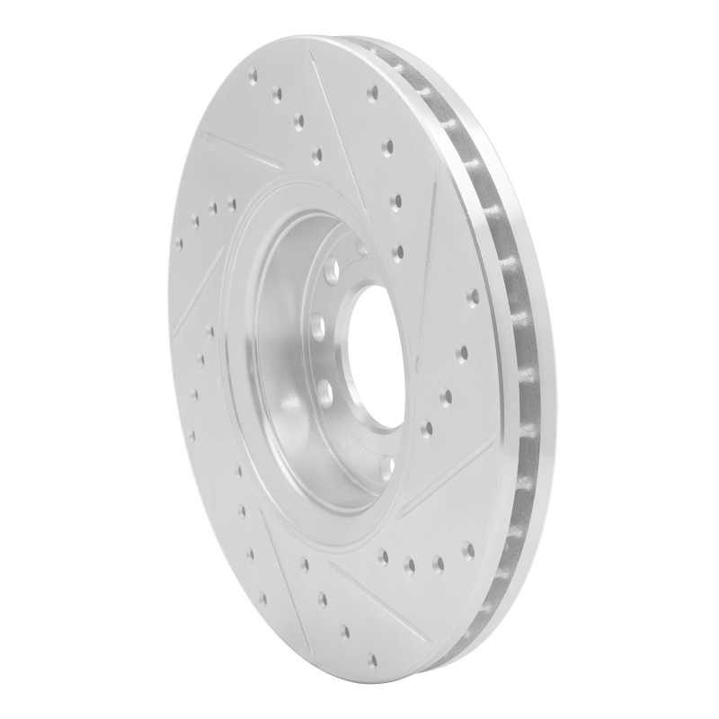 Cadillac BLS Brake Rotor (1) - Front Left - DFC - Drilled & Slotted - Silver - `03-`11