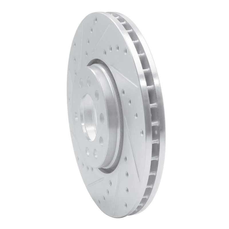 Cadillac BLS Brake Rotor (1) - Front Left - DFC - Drilled & Slotted - Silver - `03-`11