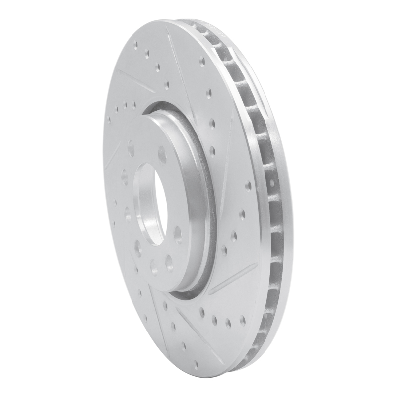 Cadillac BLS Brake Rotor (1) - Front Right - DFC - Drilled & Slotted - Silver - `03-`11