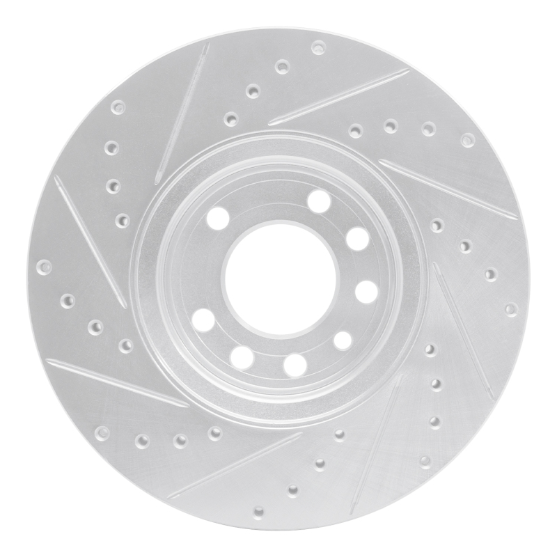 Cadillac BLS Brake Rotor (1) - Front Right - DFC - Drilled & Slotted - Silver - `03-`11