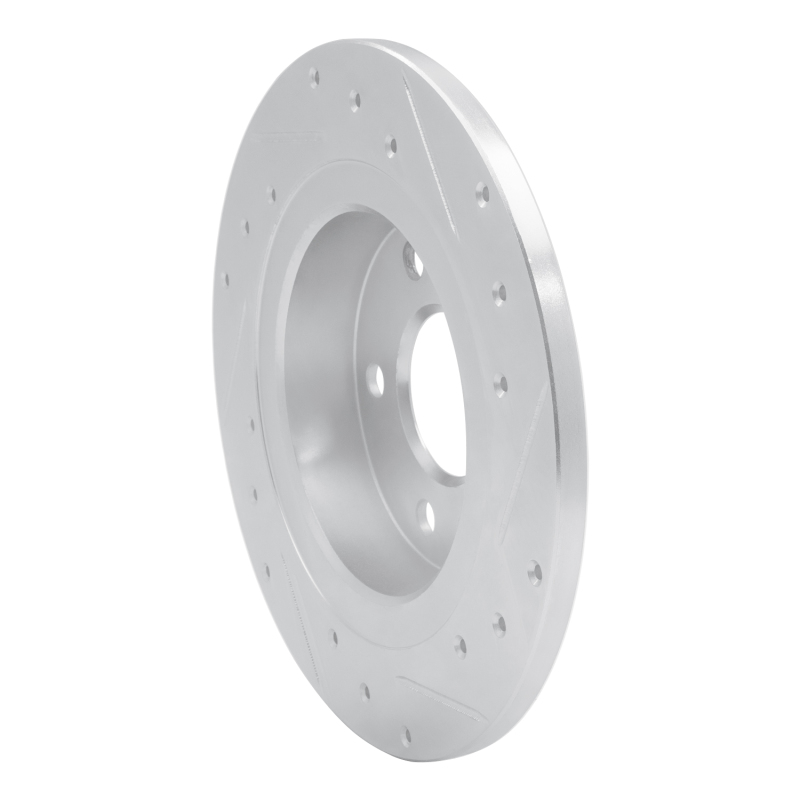 Cadillac BLS Brake Rotor (1) - Rear Left - DFC - Drilled & Slotted - Silver - `03-`11