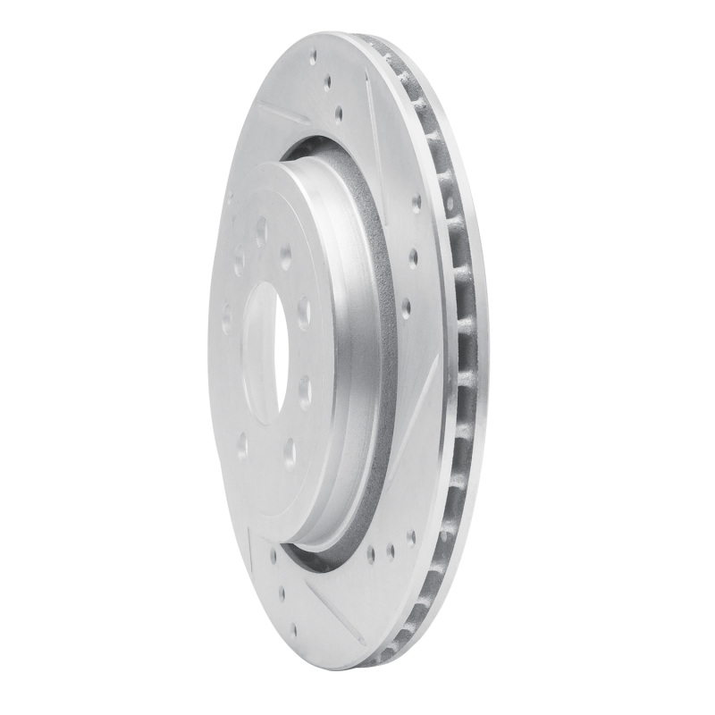 Cadillac BLS Brake Rotor (1) - Rear Right - DFC - Drilled & Slotted - Silver - `03-`11