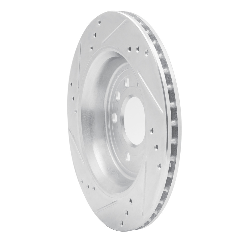 Cadillac BLS Brake Rotor (1) - Rear Right - DFC - Drilled & Slotted - Silver - `03-`11