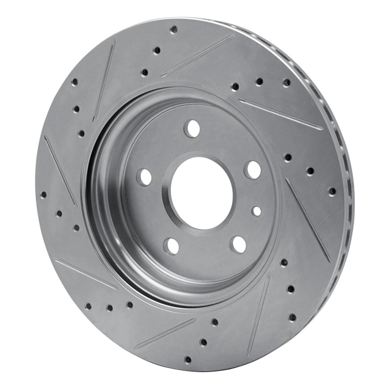 Buick Regal Brake Rotor (1) - Rear Right - DFC - Drilled & Slotted - Silver - `10-`25