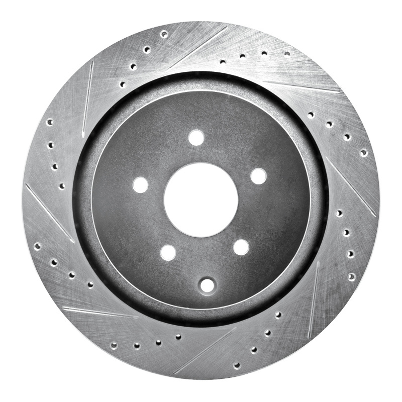 Infiniti QX70 Brake Rotor (1) - Rear Left - DFC - Drilled & Slotted - Silver - `09-`24