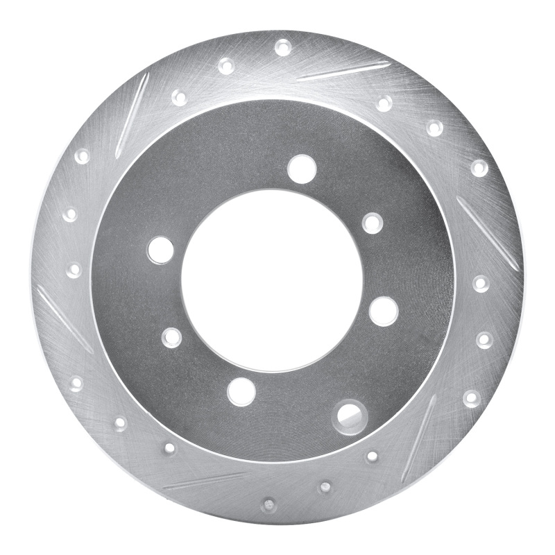 Dodge Colt Brake Rotor (1) - Rear Left - DFC - Drilled & Slotted - Silver - `92-`04