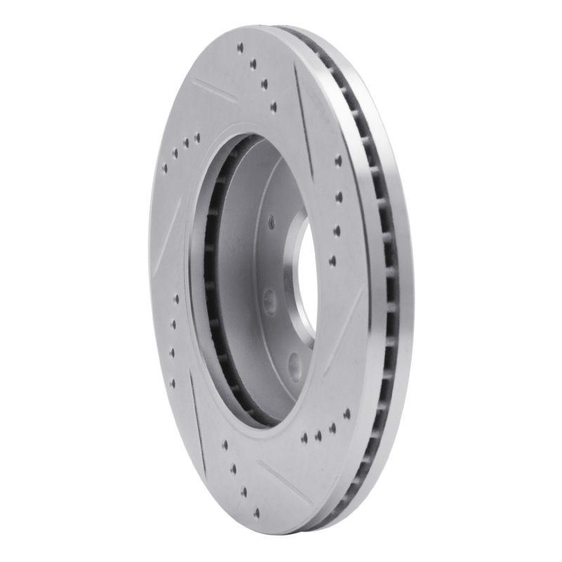 Dodge Colt Brake Rotor (1) - Front Left - DFC - Drilled & Slotted - Silver - `88-`07