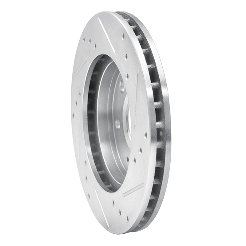 Chrysler Sebring Brake Rotor (1) - Front Left - DFC - Drilled & Slotted - Silver - `90-`05