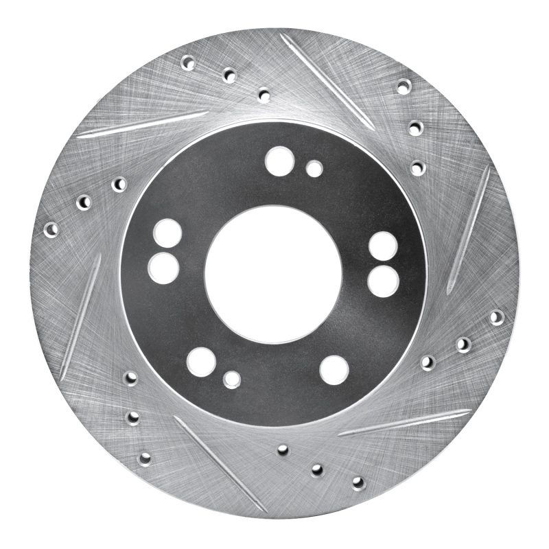 Chrysler Sebring Brake Rotor (1) - Front Right - DFC - Drilled & Slotted - Silver - `90-`05