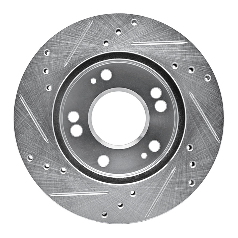 Chrysler Sebring Brake Rotor (1) - Front Right - DFC - Drilled & Slotted - Silver - `90-`05