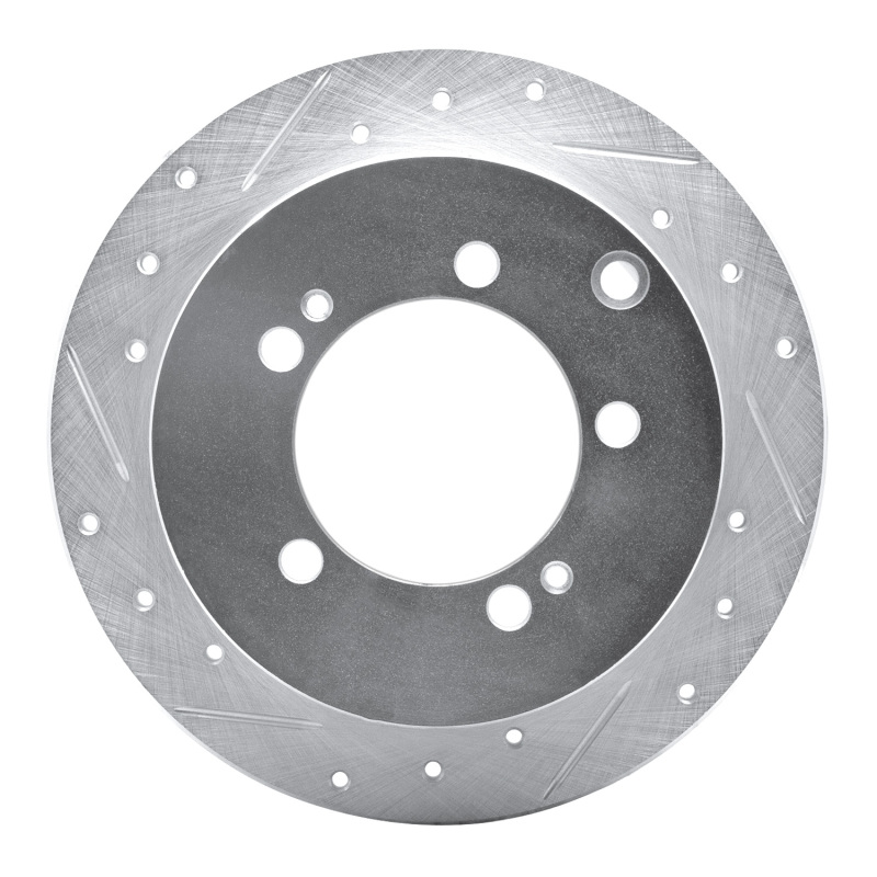 Chrysler Sebring Brake Rotor (1) - Rear Left - DFC - Drilled & Slotted - Silver - `94-`07