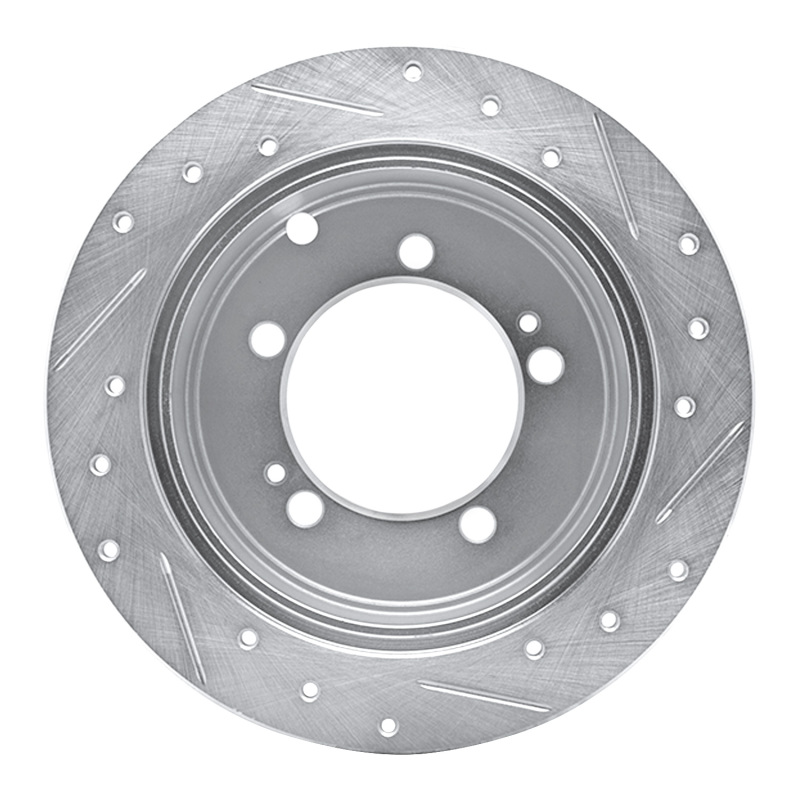 Chrysler Sebring Brake Rotor (1) - Rear Left - DFC - Drilled & Slotted - Silver - `94-`07