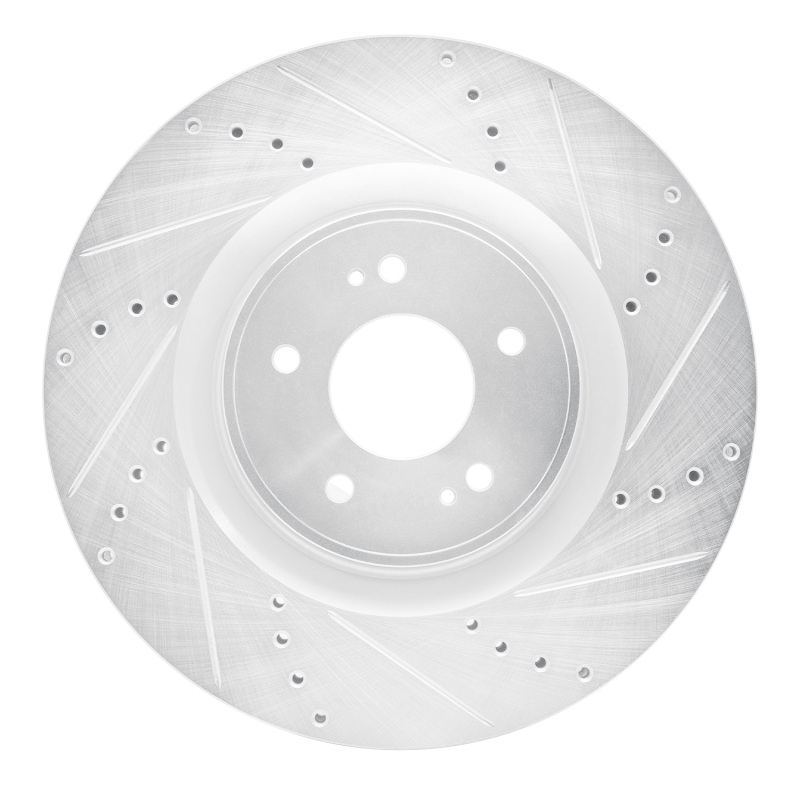 Mitsubishi Lancer Brake Rotor (1) - Front Right - DFC - Drilled & Slotted - Silver - `08-`15