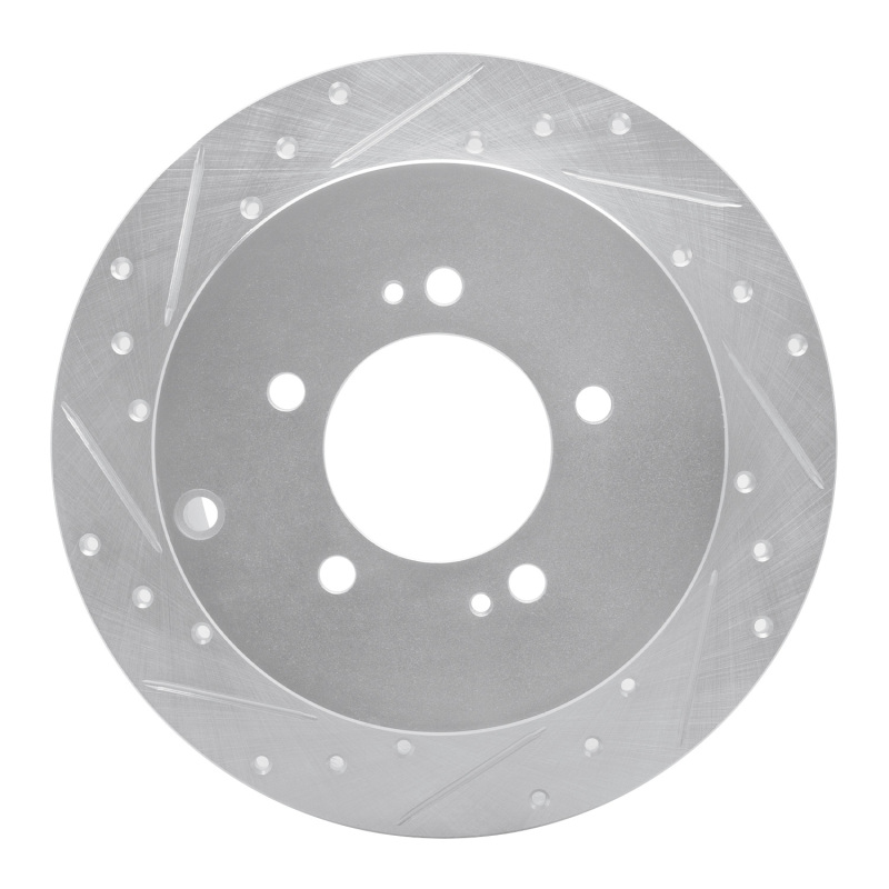 Mitsubishi Lancer Brake Rotor (1) - Rear Left - DFC - Drilled & Slotted - Silver - `07-`15 Mitsubishi Lancer Brake Rotor (1) - Rear Left - DFC - Drilled & Slotted - Silver - `07-`15