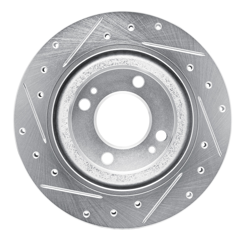 Dodge Attitude Brake Rotor (1) - Front Right - DFC - Drilled & Slotted - Silver - `16-`25