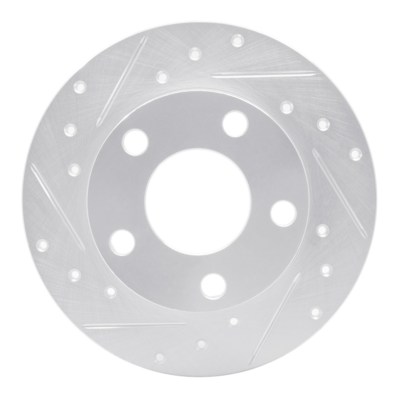 Audi 200 Quattro Brake Rotor (1) - Rear Left - DFC - Drilled & Slotted - Silver - `85-`00