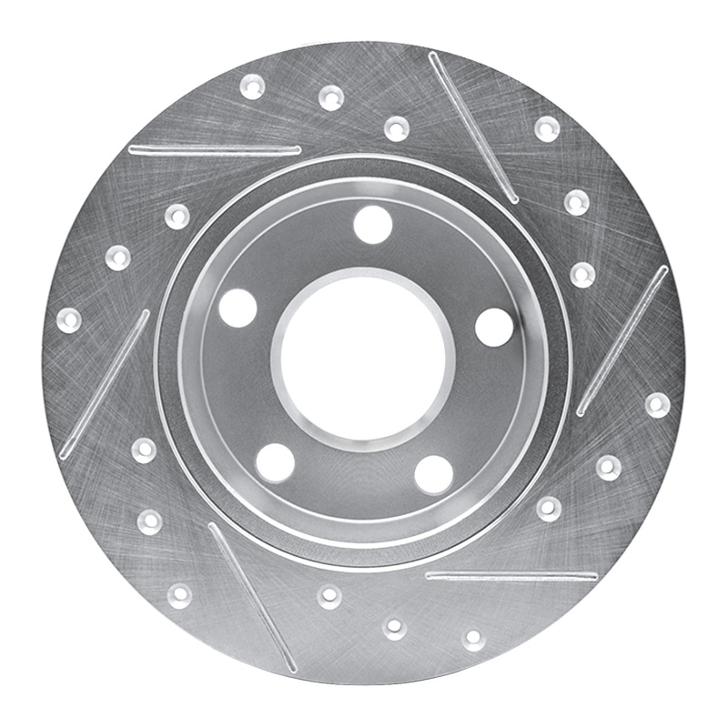 Audi A6 Quattro Brake Rotor (1) - Rear Left - DFC - Drilled & Slotted - Silver - `99-`05