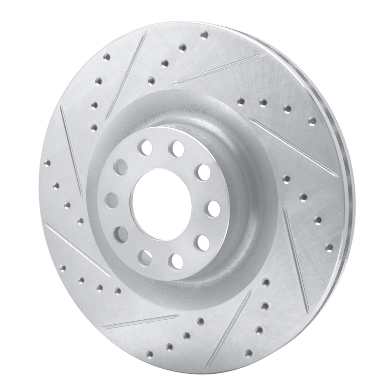 Audi S8 Brake Rotor (1) - Front Left - DFC - Drilled & Slotted - Silver - `01-`03