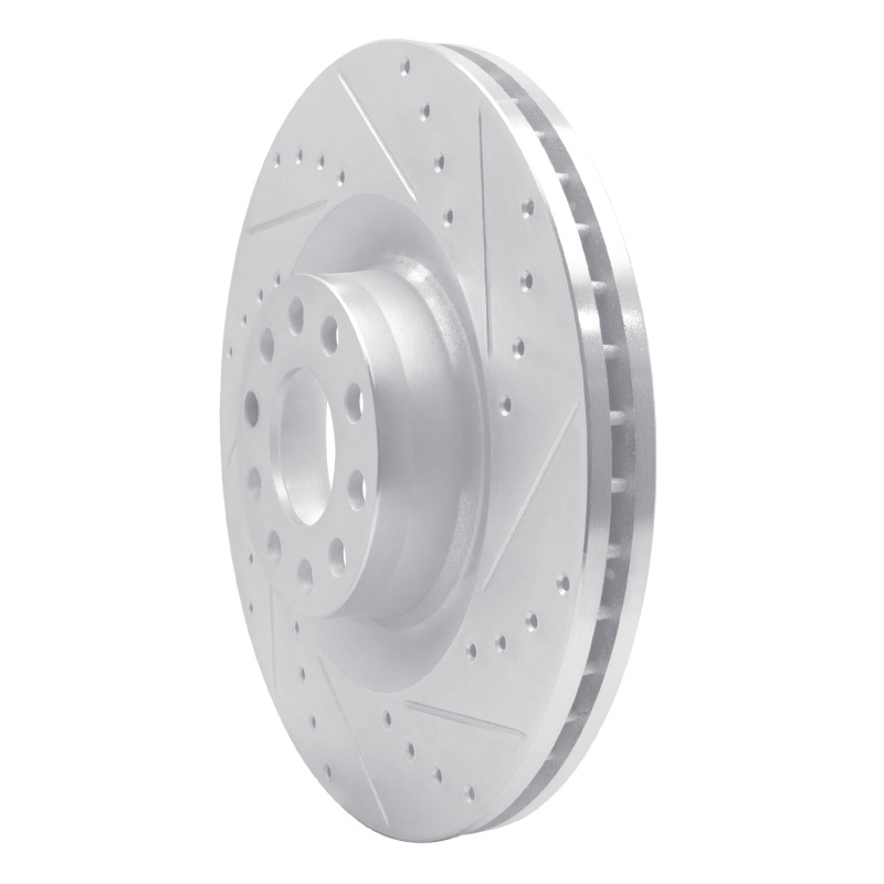 Audi S8 Brake Rotor (1) - Front Right - DFC - Drilled & Slotted - Silver - `01-`03