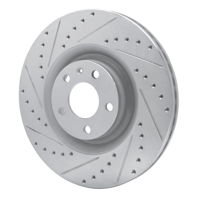 Audi S4 Brake Rotor (1) - Front Left - DFC - Drilled & Slotted - Silver - `04-`09