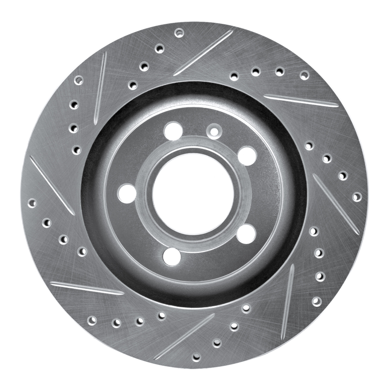 Audi S4 Brake Rotor (1) - Rear Left - DFC - Drilled & Slotted - Silver - `04-`09