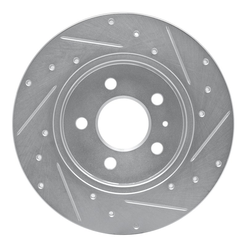 Audi A4 Quattro Brake Rotor (1) - Rear Left - DFC - Drilled & Slotted - Silver - `00-`09