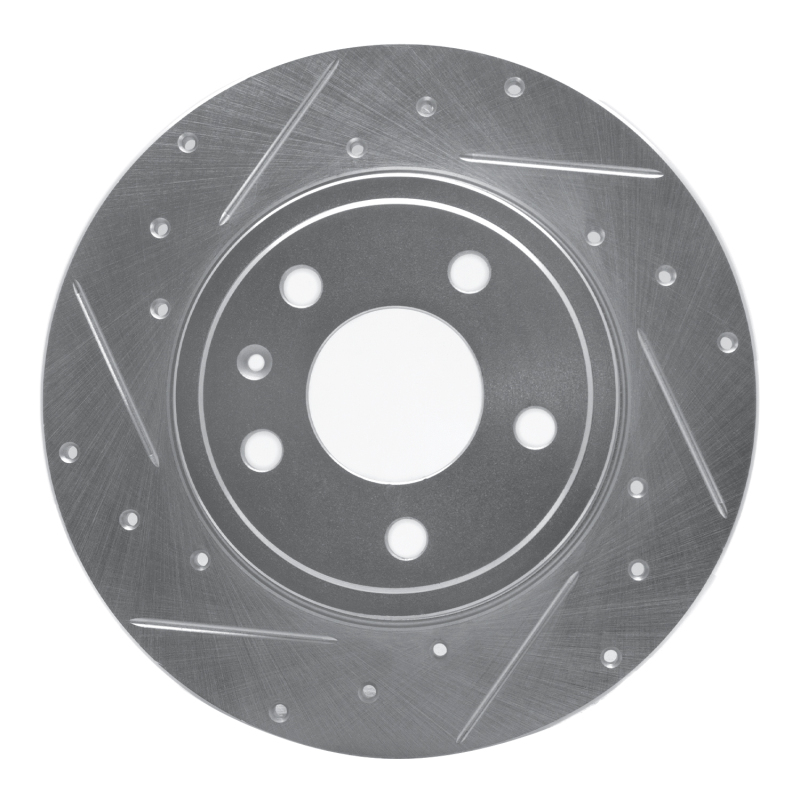 Audi A4 Quattro Brake Rotor (1) - Rear Left - DFC - Drilled & Slotted - Silver - `00-`09