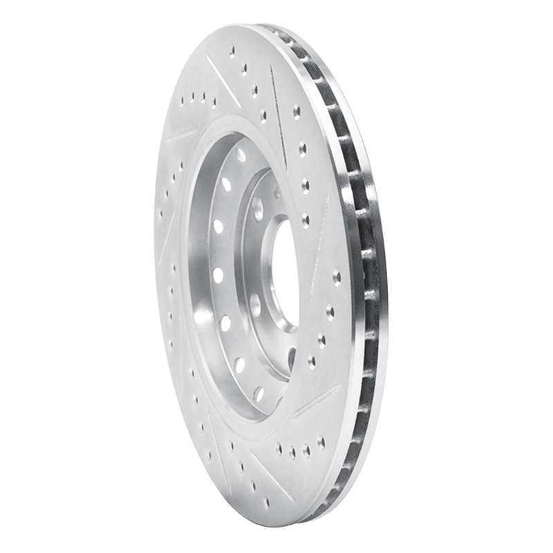 Audi A8 Brake Rotor (1) - Rear Left - DFC - Drilled & Slotted - Silver - `04-`10